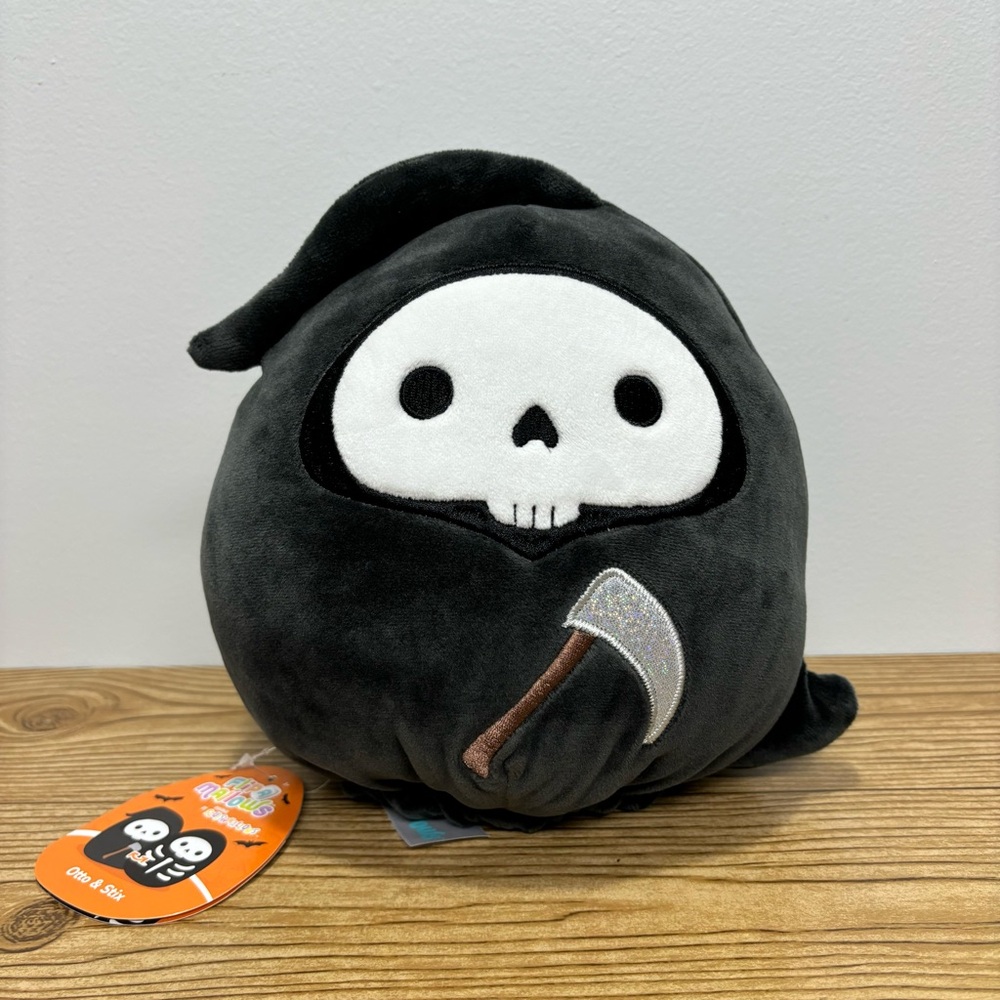 8” Otto & Stix Halloween Grim Reaper & Skeleton Squishmallow Flip